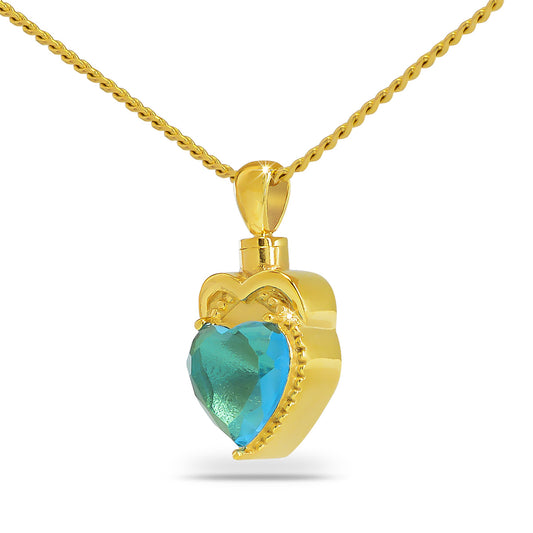Gold Ocean Heart Pendant